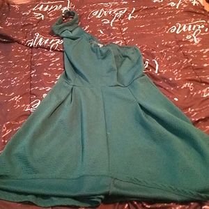 Green one shoulder dress